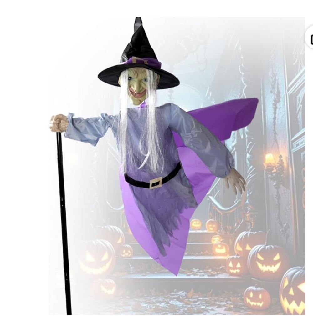 Halloween Animatronics Witch Haunted House Motion Activated NEW